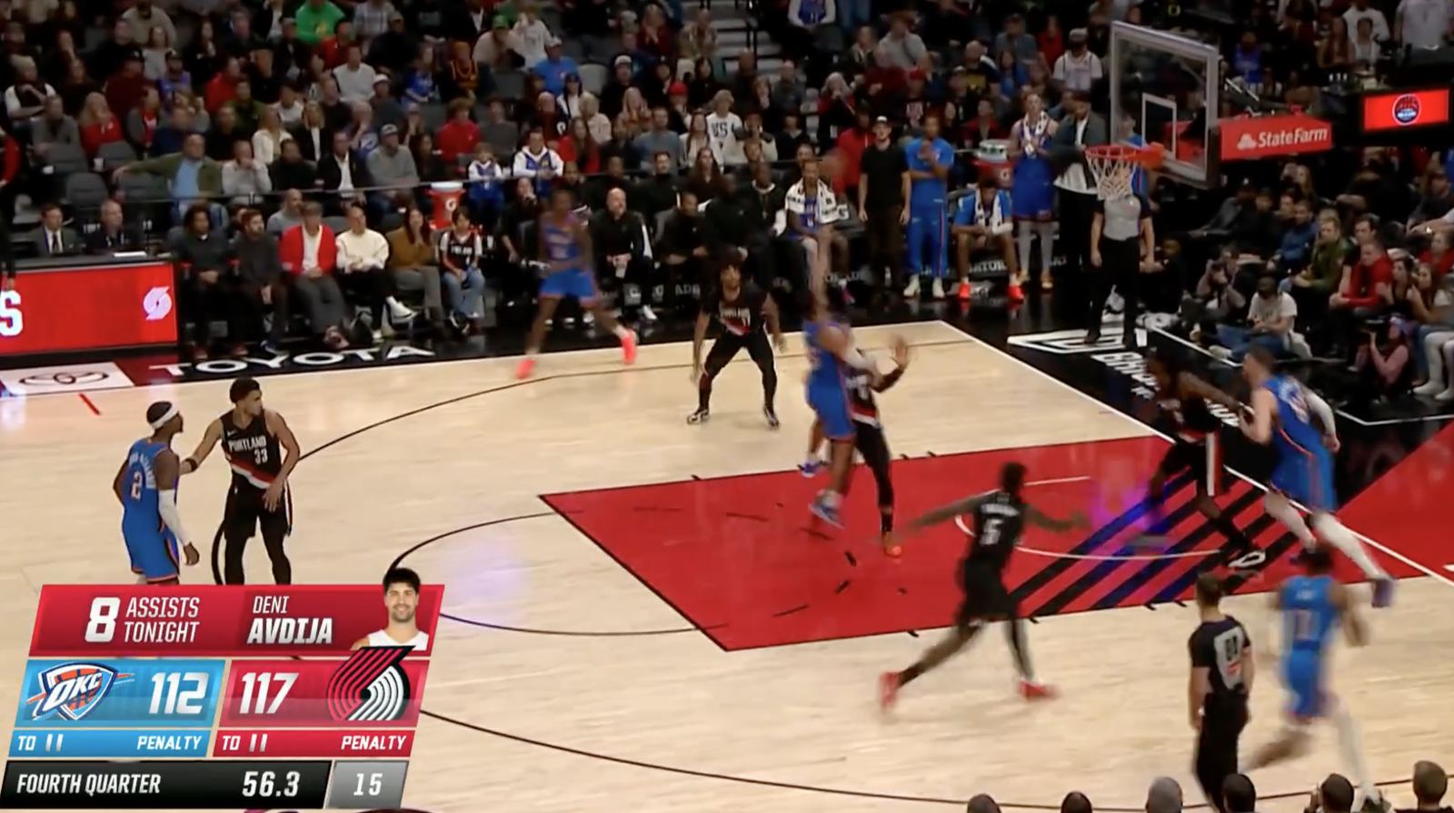 Informe del árbitro Trail Blazers vs. Thunder: Juzgó mal la infracción de Avdija y todas las demás decisiones fueron correctas