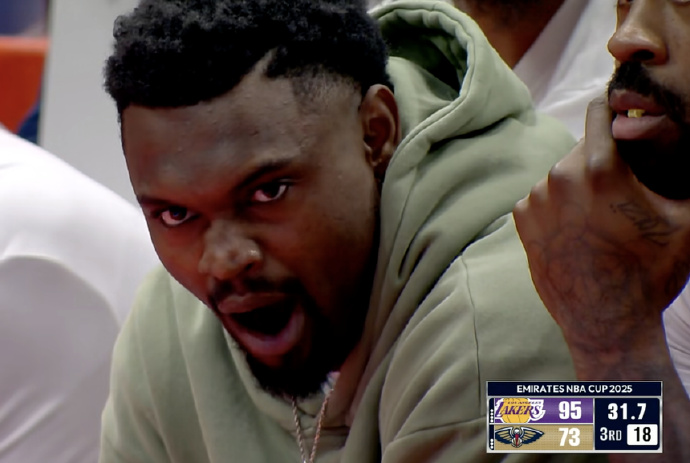 ¡Tengo sueño! Puntuación del partido importante de los Pelicans y posición de carrera, Zion bostezó en el área de la banca